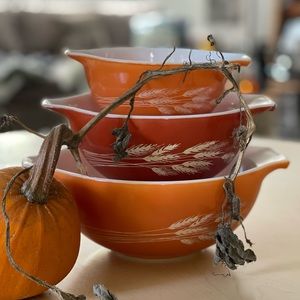 Pyrex Autumn Harvest Cinderella Mixing Bowls set of 3